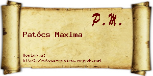 Patócs Maxima névjegykártya