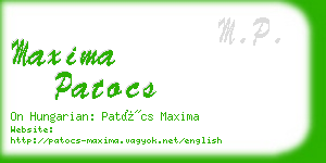 maxima patocs business card